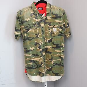 Hustle Gang button down camo shirt Men's Medium
